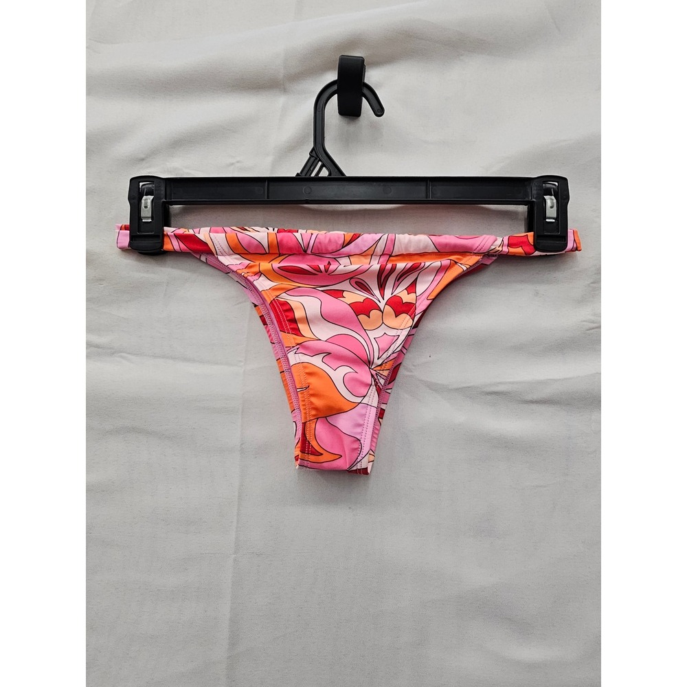 Wild Fable Womens Retro Floral Bikini Bottoms Pink Polyester Blend Size XS